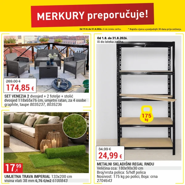 merkury preporučuje od 19.8. do 31.8.2026