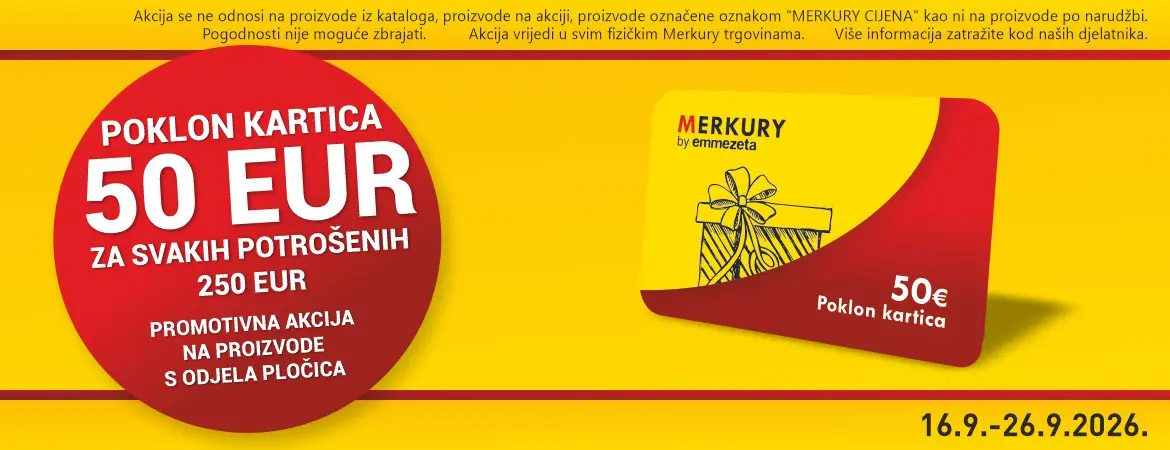 POKLON KARTICA 50 EUR ZA SVAKIH POTROŠENIH 250 EUR