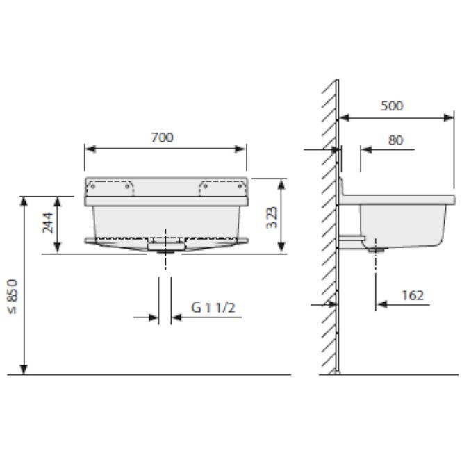 Plastični zidni sudoper  715324 w