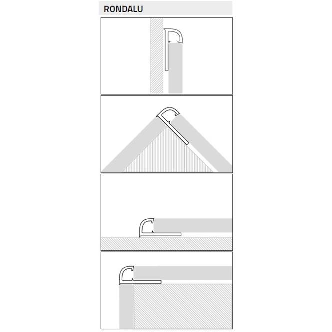 RONDALU ALU ANOD TITANIUM BRUSHED MM 2700/27/10