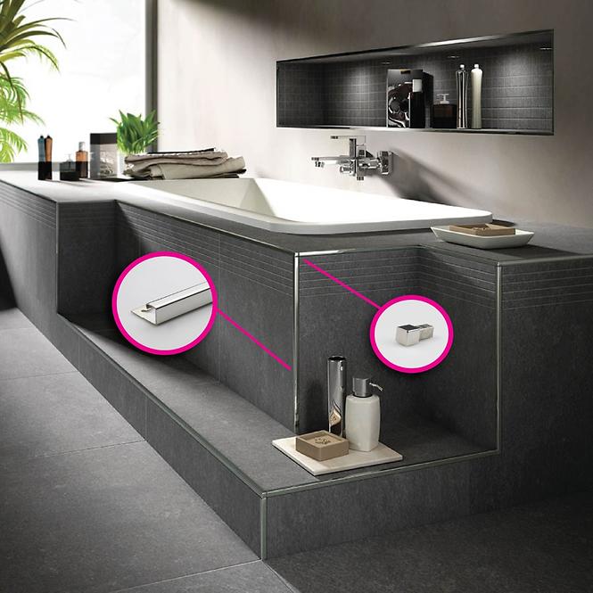 TILETRIM CORNER CAP CUBINOX GLOSSY S-STEEL MM10