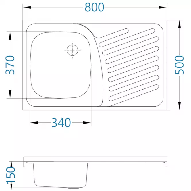 Sudoper 1 korito 80/50p+sifon