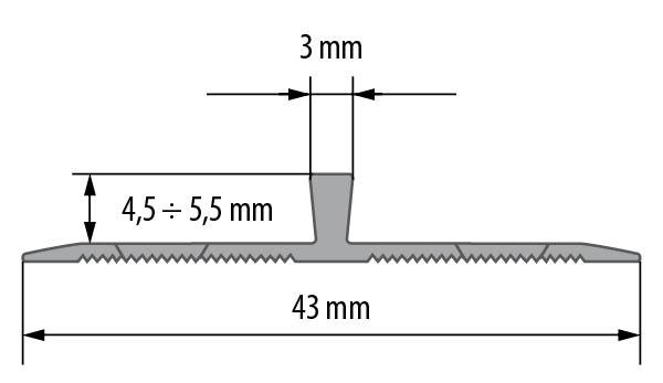  PROFIL ZA LVT PANEL PROŠIRENI 30MM 0,9M SREBRO C-0