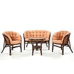 Set od ratana Tropicana tamno smeđi/cappuccino
