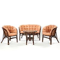 Set od ratana Tropicana tamno smeđi/cappuccino
