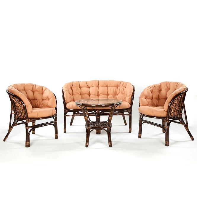 Set od ratana Tropicana tamno smeđi/cappuccino