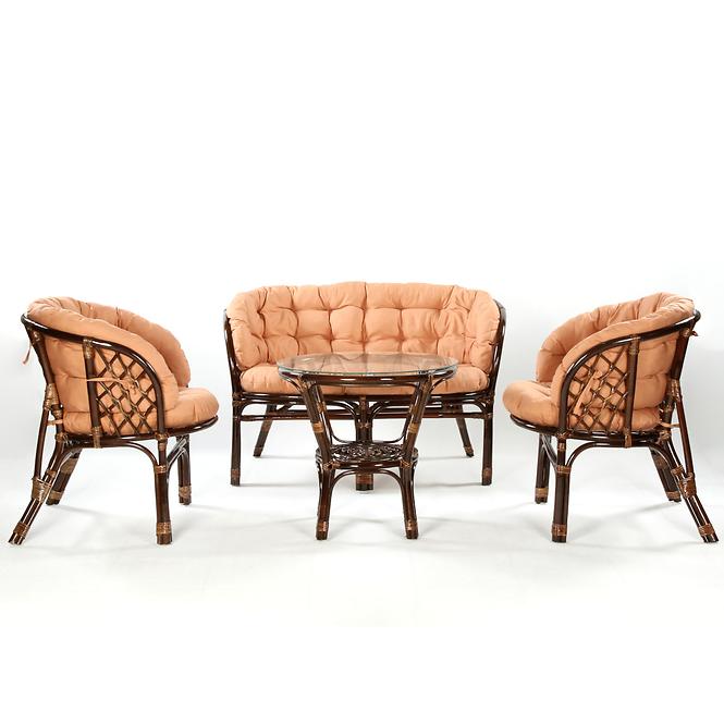 Set od ratana Tropicana tamno smeđi/cappuccino
