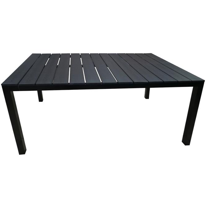 Vrtni set namještaja stol Polywood crni + 4 stolice Vigo