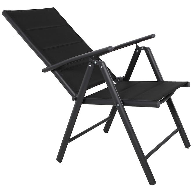 Vrtni set namještaja stol Polywood crni + 6 stolica Vigo