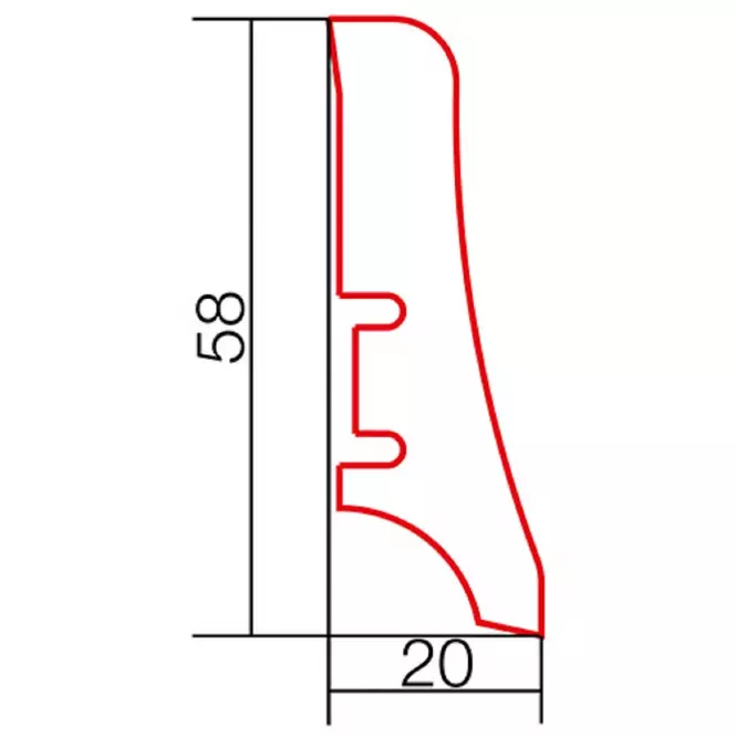 Drvena lajsna hrast zlato P20 58mm. 2,2 m