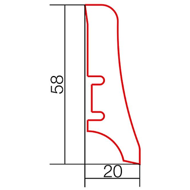 DRVENA LAJSNA HRAST ZLATO P20 58MM.2.2MB