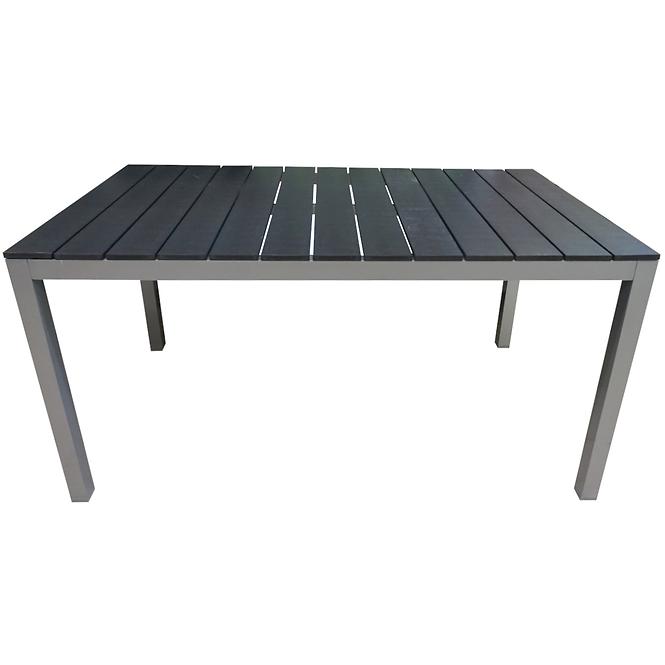 Vrtni set namještaja stol Polywood siva + 6 sklopivih podesivih stolica