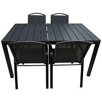 Vrtni set namještaja stol Polywood + 4 stolice Himalaya crna