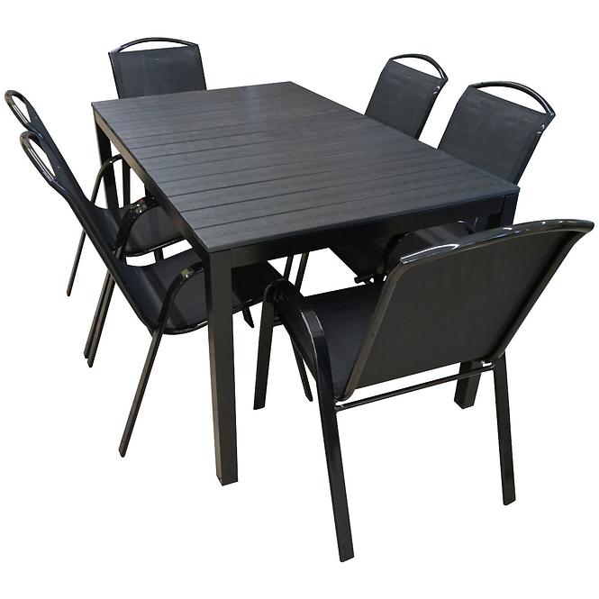Vrtni set namještaja stol Polywood + 6 stolica Himalaya