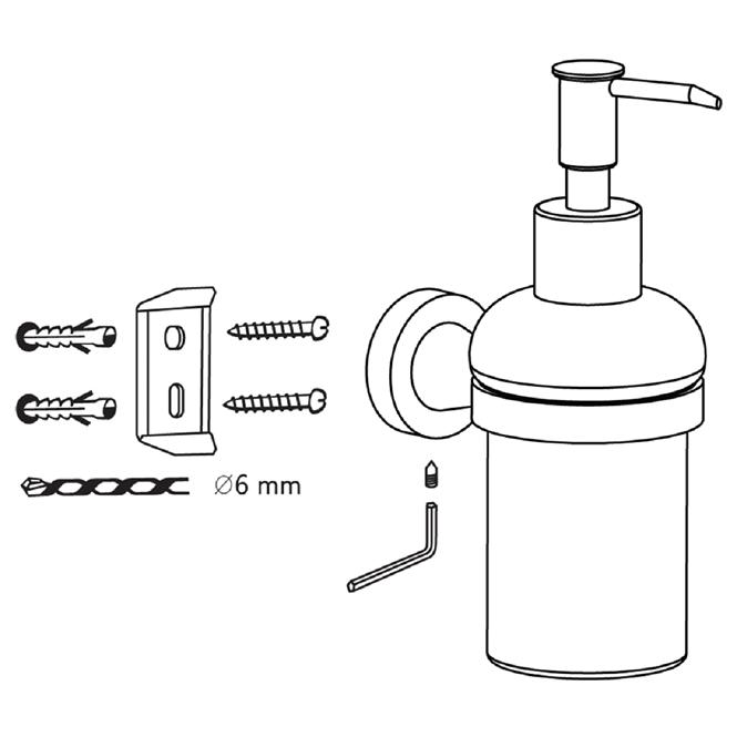 Dozator za sapun s držačem Carbon crni CKB-742999