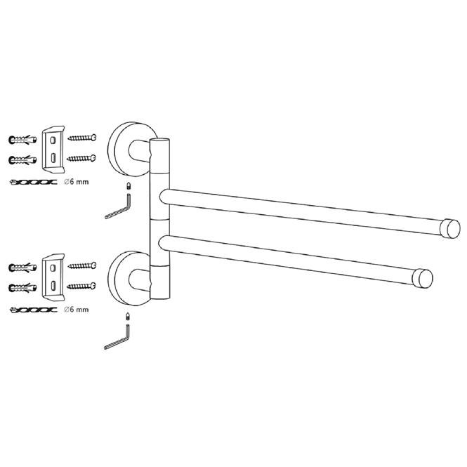 Dvostruka vješalica Carbon crna CKB-7410 99