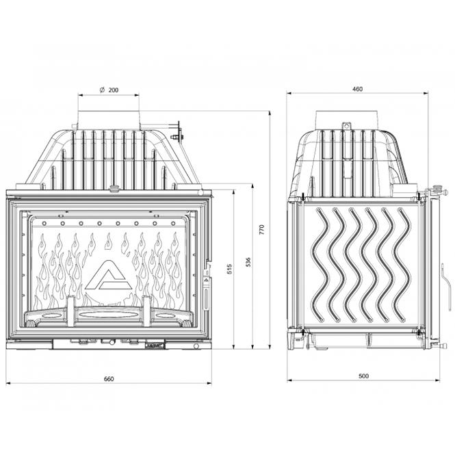 Kamin vlozka W17 16.1 kW eko