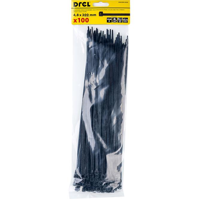 ELEKTRO VEZICE CRNO NYLON 4.8 X 300 MM 100KOM