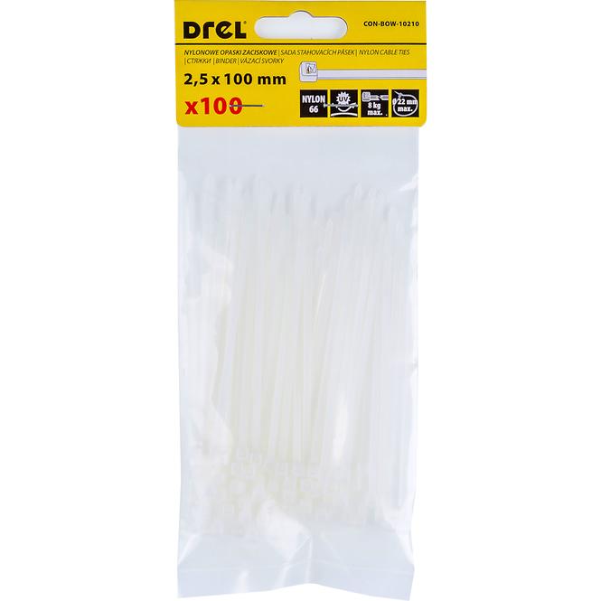 ELEKTRO VEZICE BIJELO NYLON 2.5 X 100 MM 100KOM