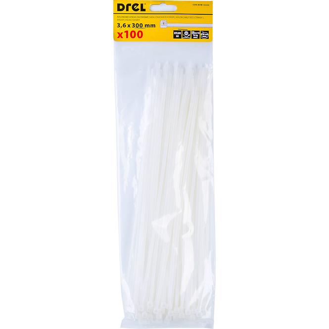 ELEKTRO VEZICE BIJELO NYLON 3.6 X 300 MM 100KOM