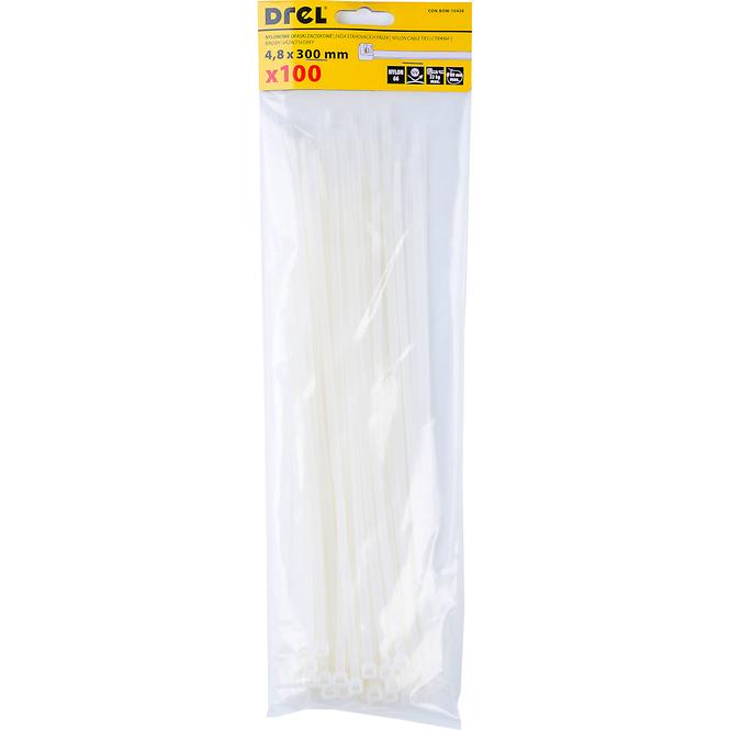 ELEKTRO VEZICE BIJELO NYLON  4.8 X 300 MM 100KOM