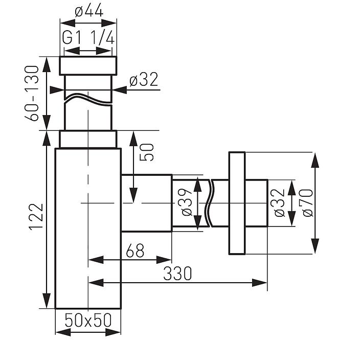 Sifon Quadro G5/4 crna S280-BL