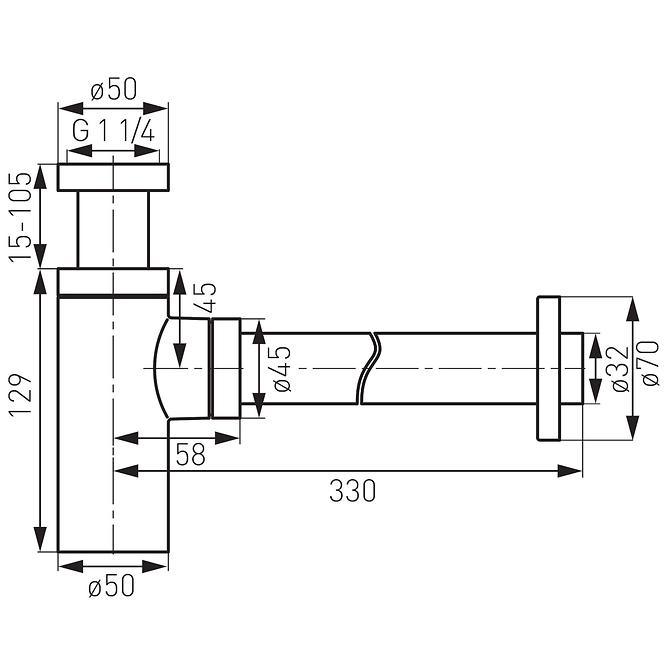Sifon Rotondo G5/4 crna S282-BL
