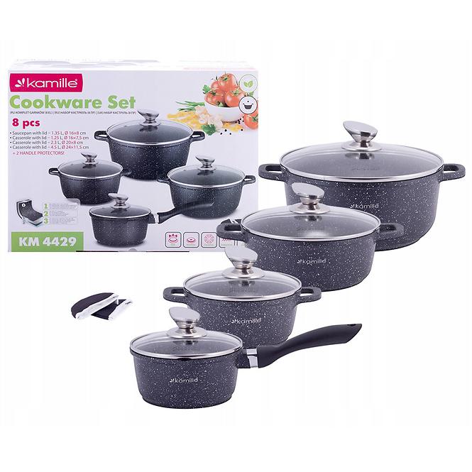 Set lonaca s mramornim premazom 8 dijelova 4429