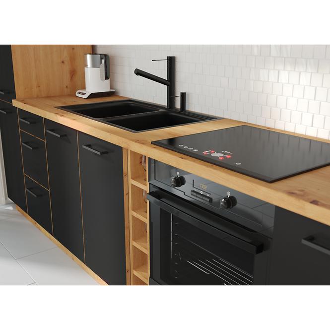 Kuhinjski ormar Modena prednji dio crni / zanatski hrast zm 570x596