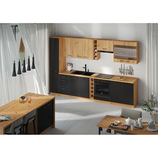 Kuhinjski ormar Modena prednji dio crni / zanatski hrast zm 570x596
