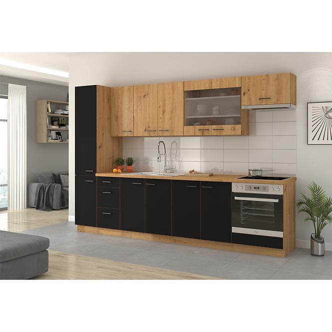 Kuhinjski ormar Modena prednji dio zm 570x446 crni / zanatski hrast