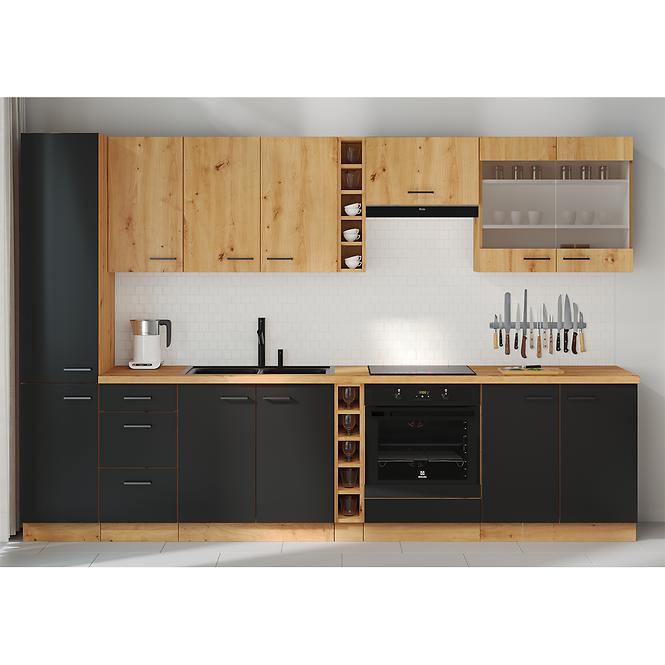 Kuhinjski ormar Modena prednji dio zm 570x446 crni / zanatski hrast