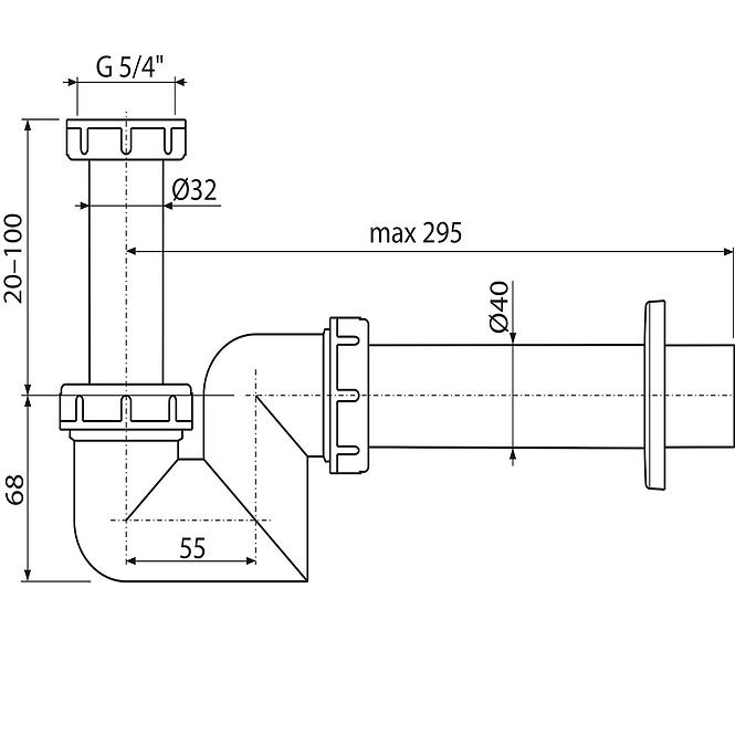 Sifon za bide i umivaonik fi 40 A45F-DN40