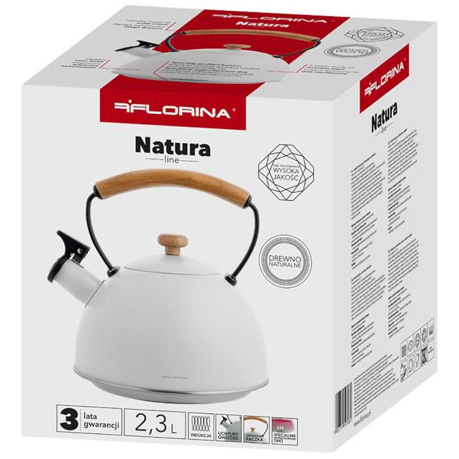 ČAJNIK INOX 2.3L NATURA LINE BIJELI