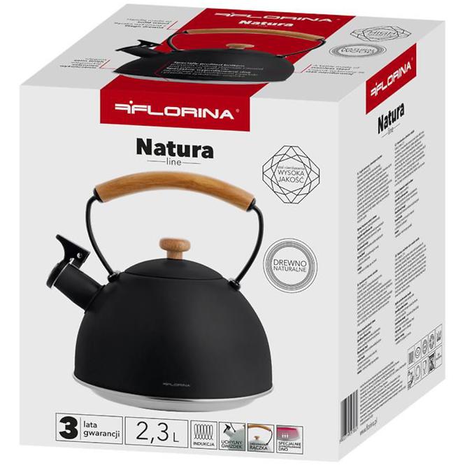 ČAJNIK INOX 2.3L NATURA LINE CRNI