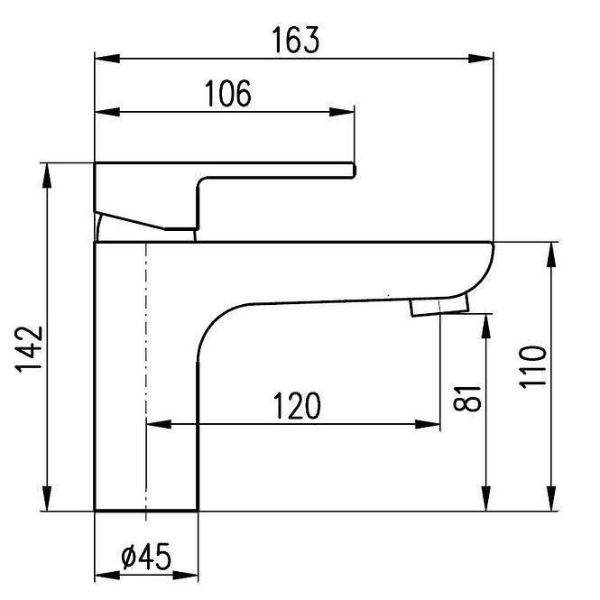 Slavina za umivaonik Vltava 142mm crna