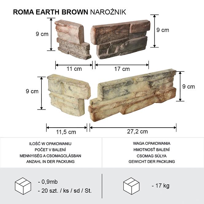 Kameni kutak Roma Earth Grey, pak=0,9bm
