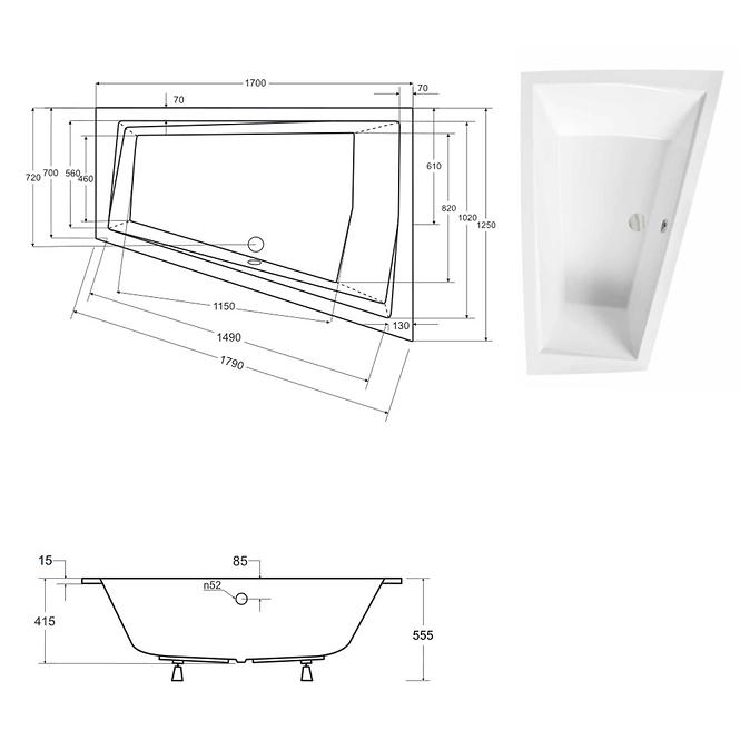 Kada Intima Duo Slim 170/125 D s nogicama