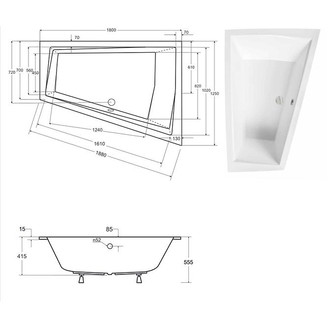 Kada Intima Duo Slim 180/125 D s nogicama