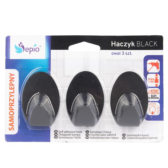 Kukica oval 3 kom. black