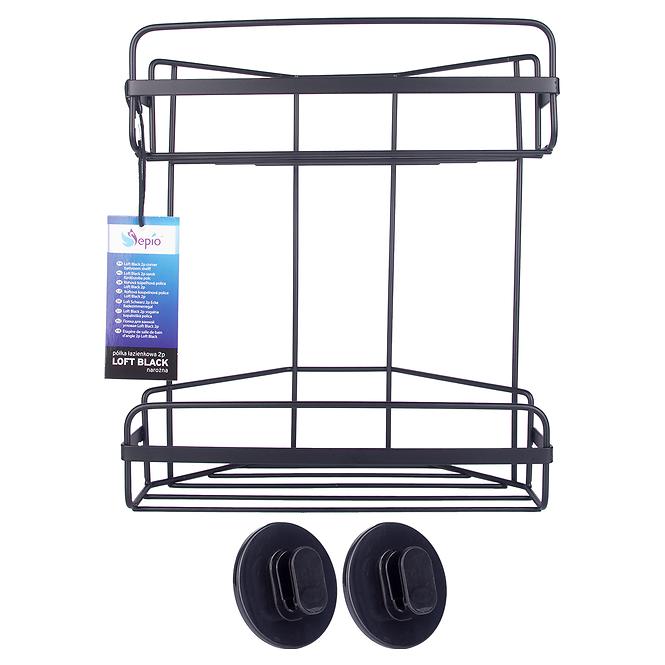 Kupaonska polica 2P kutna Loft black