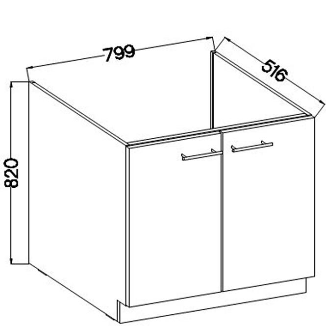 Lara 2f Bb kuhinjski element 2 vrata 80x52x82 cm bijeli