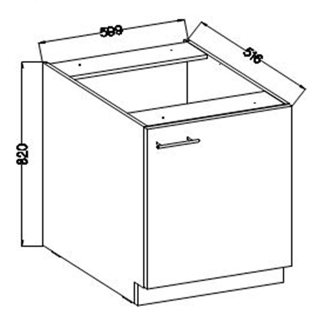 Lara 60d 1f Bb kuhinjski element 1 vrata 60x52x82 cm bijeli