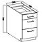 Lara 40d 3s Bb kuhinjski element 3 ladice 40x52x82 cm bijeli,2
