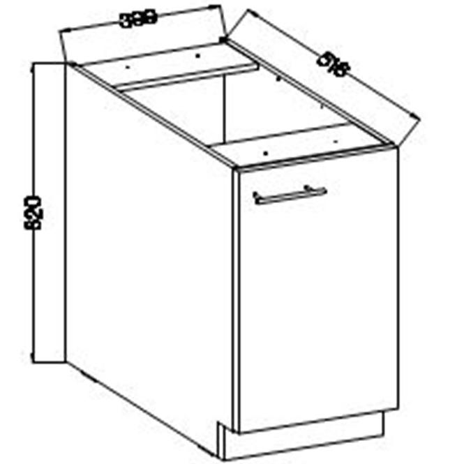 Lara 40d 1f Bb kuhinjski element 1 vrata 40x52x82 cm bijeli