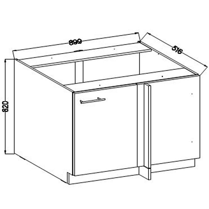 Lara105 Nd 1f Bb kutni kuhinjski element 1 vrata 90x52x82 cm bijeli