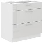 Lara 80d 3s Bb kuhinjski element 3 ladice 80x52x82 cm bijeli
