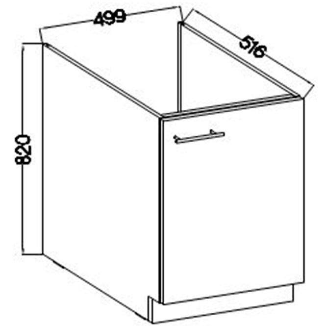 Lara 50 PLN 1f Bb kuhinjski element 1 vrata 50x52x82 cm bijeli