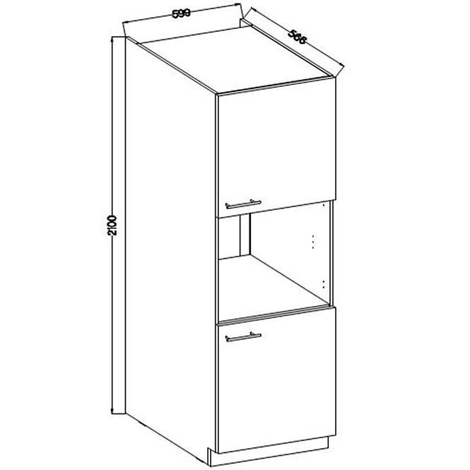Lara 60dp-210 2f Bb kuhinjski element 2 vrata 60x57x210 cm bijeli