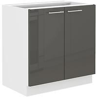 Lara 2f Bb kuhinjski element 2 vrata 80x52x82 cm bijeli/sivi sjaj